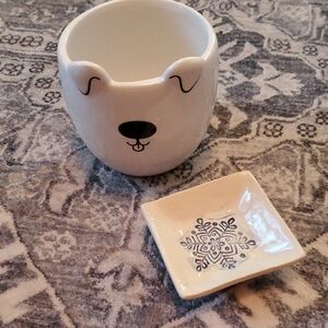 Cute Dog Mug with Decorative Dish